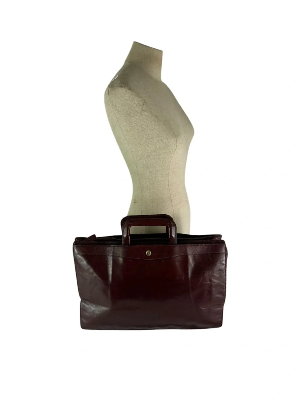 Vintage GOLD PFEIL Sport Burgundy Leather Classic Business Style Briefcase Bag